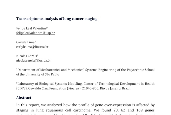 perform bioinformatics for biomarkers identification
